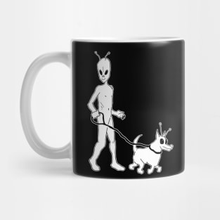 Alien walking his dog Mug